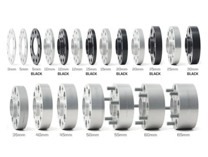 H&R TRAK+ DRA wheel spacer thickness comparison showing multiple spacer sizes for Mercedes vehicles
