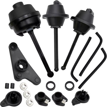 Alternate flat layout of Mercedes-Benz intake manifold repair kit including hoses and tools