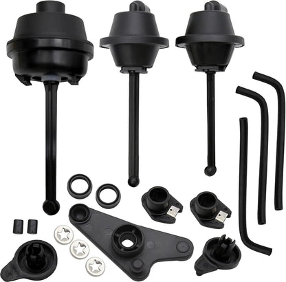 Top view of all parts in intake flap adjuster repair kit for M272 and M273 engines