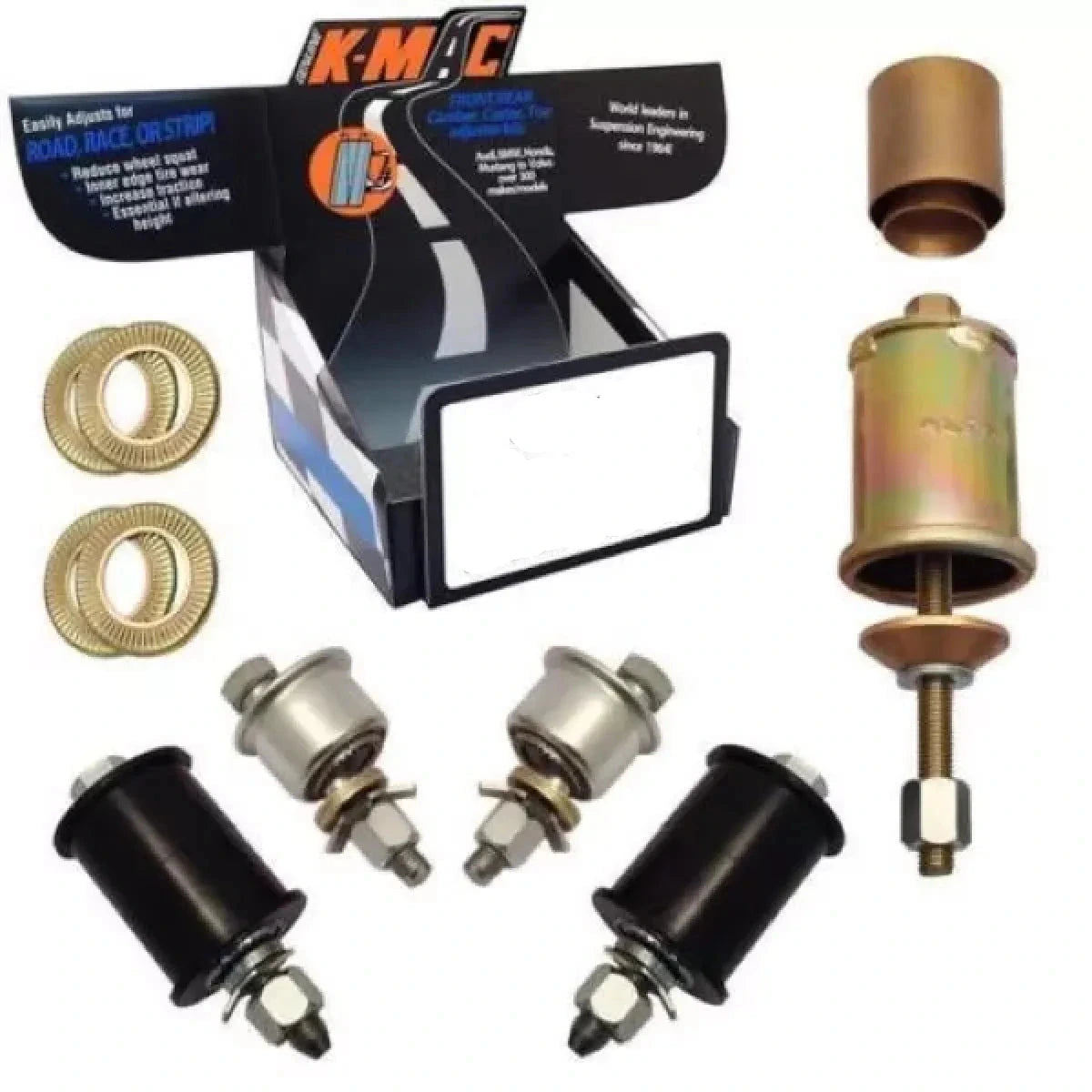 K-MAC rear camber and toe adjustable bushing kit for Mercedes-Benz sedan and wagon