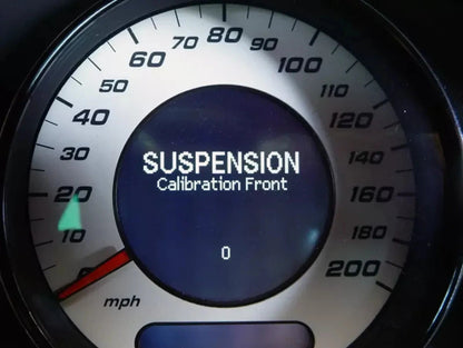 LoMo M1 Lowering Module adjusting suspension height on Mercedes W211 instrument cluster