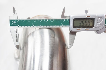 3 inch diameter measurement of M133 AMG stainless steel downpipe