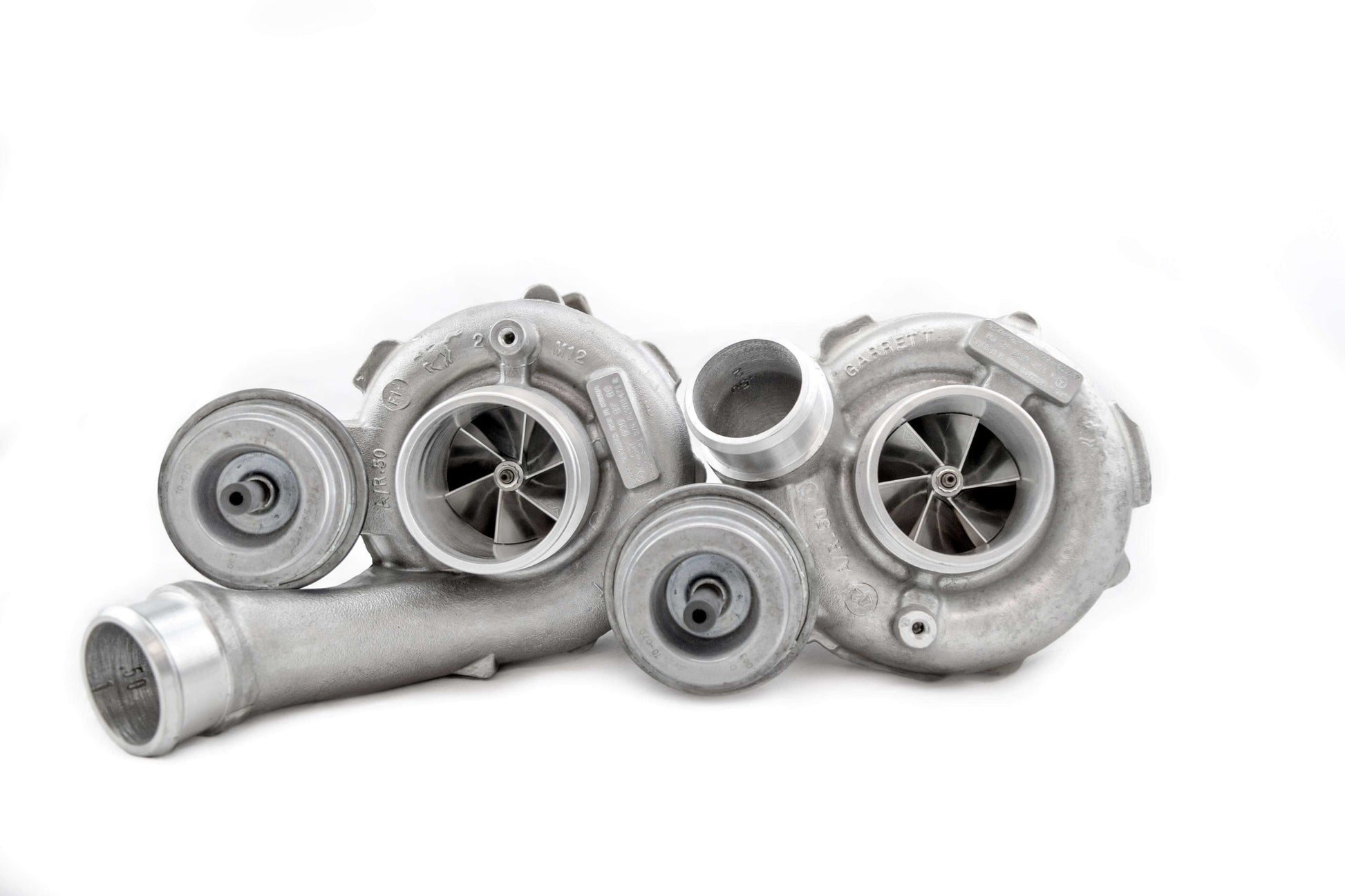 Pair of billet turbo upgrades using OEM housings for AMG M157