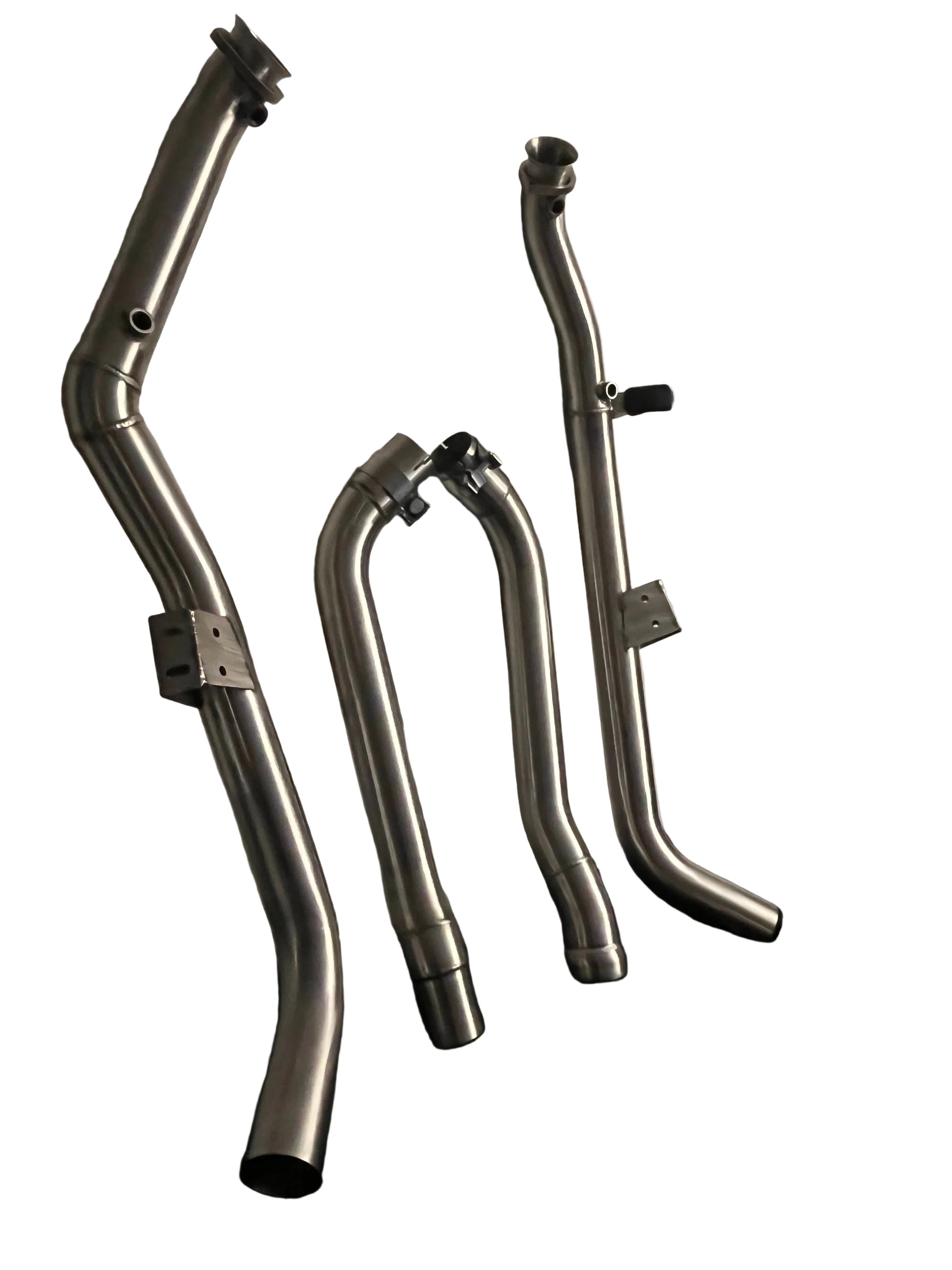 M157 catless downpipe mid-section with mounting brackets – true dual setup