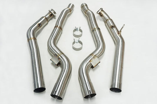 M157 Downpipes Closeup for Mercedes CLS63S AMG W218 4MATIC 2014-2017 Stainless Steel Exhaust Upgrade