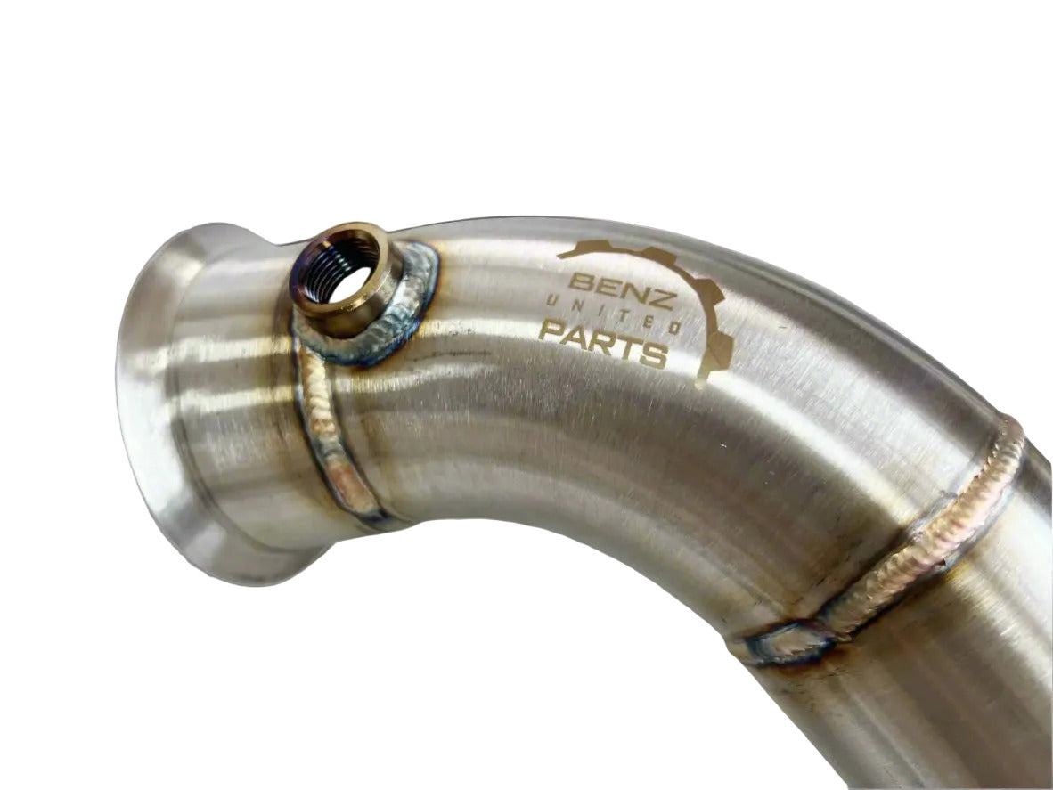 M178 downpipe TIG welds and oxygen sensor bung detail