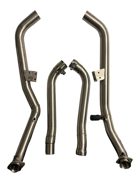 M278 Catless Downpipes Complete Set with Bridge Pipes – Mercedes E550 W212 2012–2016 & CLS550 C218