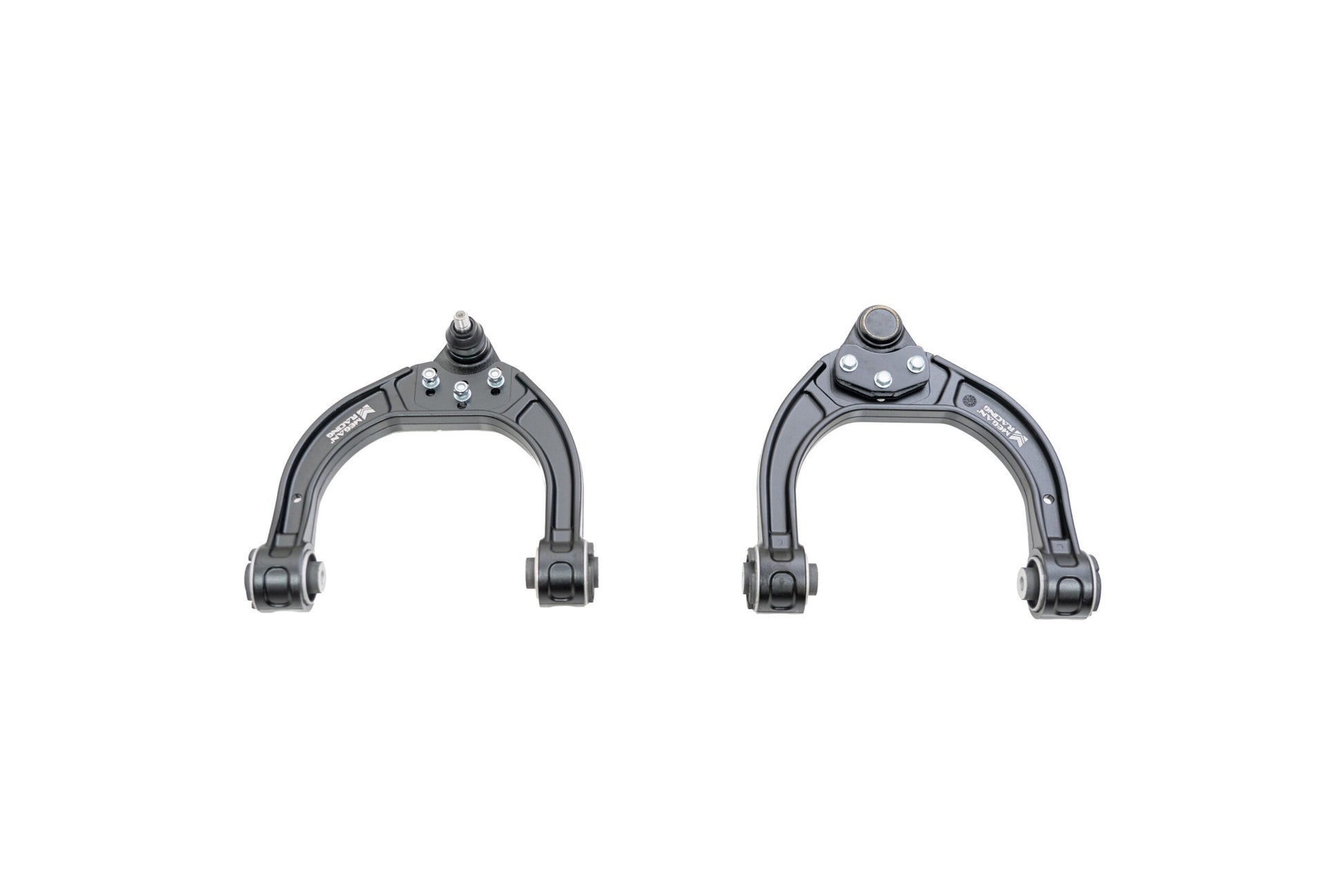 Megan Racing front upper adjustable camber arms for Mercedes C-Class W206 2021+ including C300 C43 AMG, lightweight aluminum with hardened rubber bushings, product view
