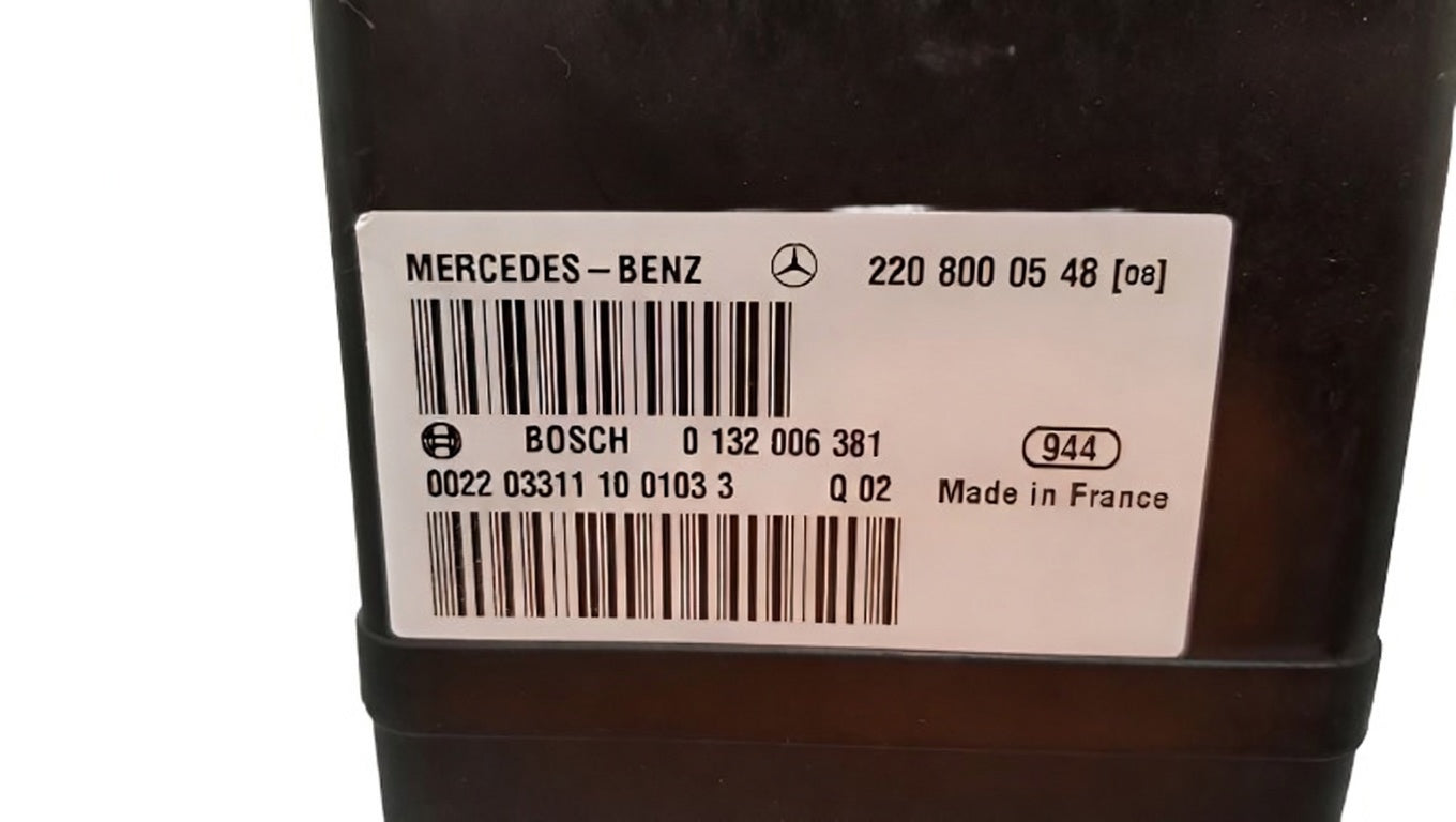 Genuine OEM Mercedes-Benz PSE vacuum pump part number 2208000548 label – W220 S-Class and W215 CL-Class central locking pump