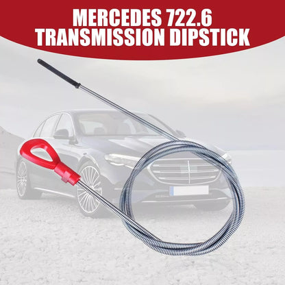 Mercedes 722.6 transmission dipstick with red handle shown in front of luxury sedan – part 140589152100