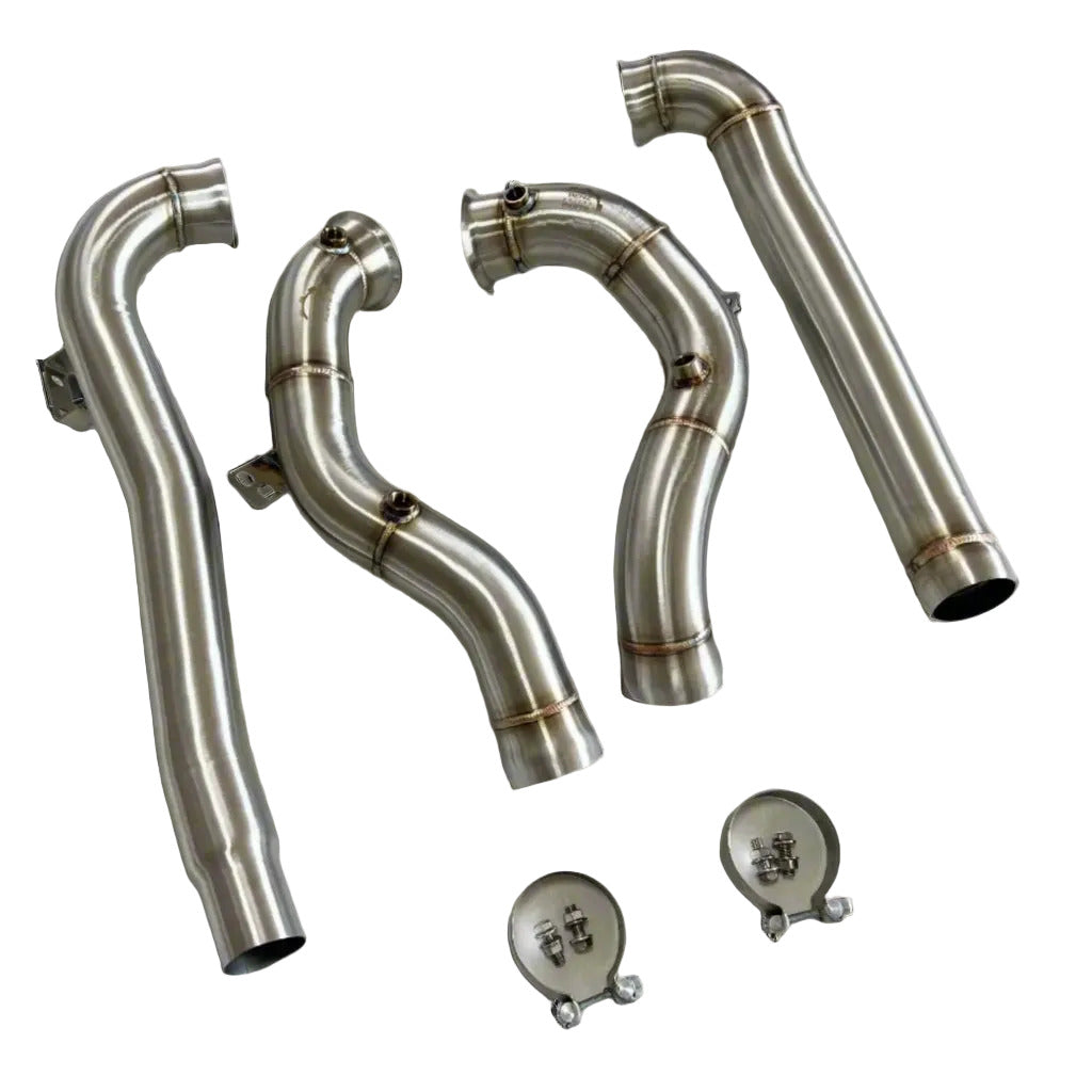 Mercedes AMG GT M178 stainless steel downpipes set with flanges
