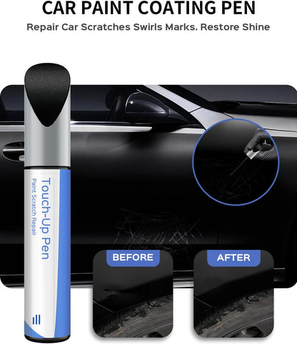 Mercedes Black 040 9040 touch-up paint applicator shown with close-up repair examples