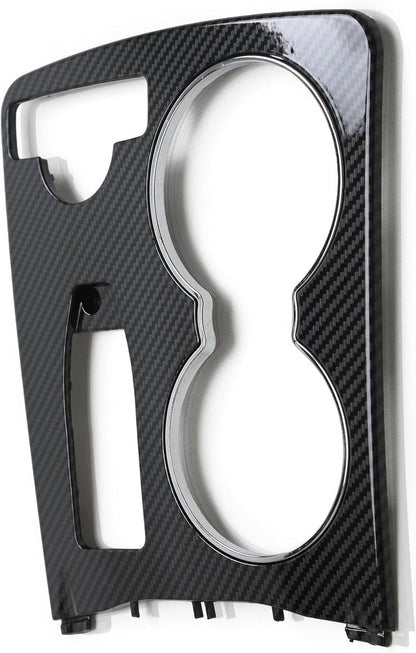 Stainless steel carbon fiber style center console cup holder trim for Mercedes E-Class C207 Coupe and A207 Cabriolet