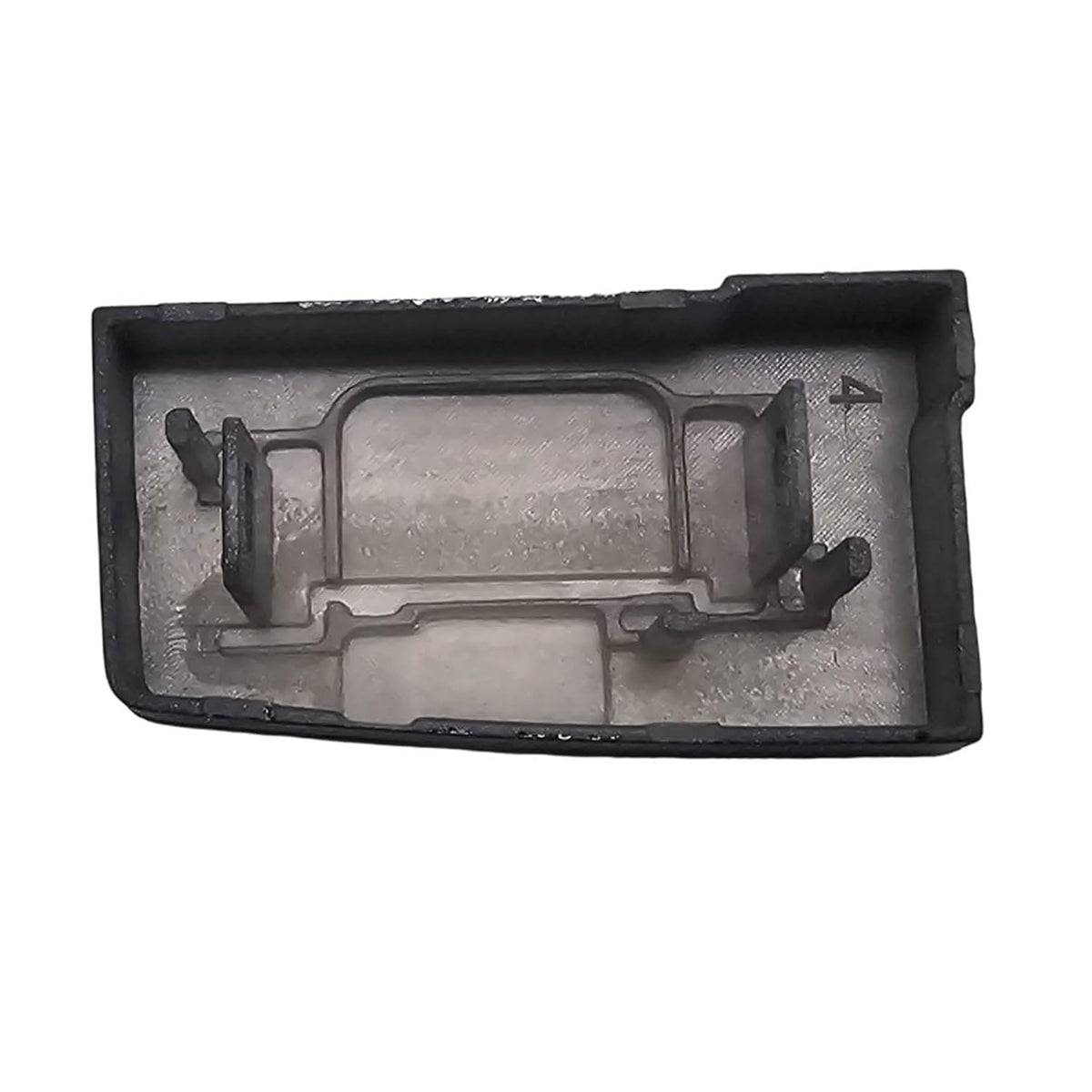 Underside of the black M switch button cap showing the mounting clips