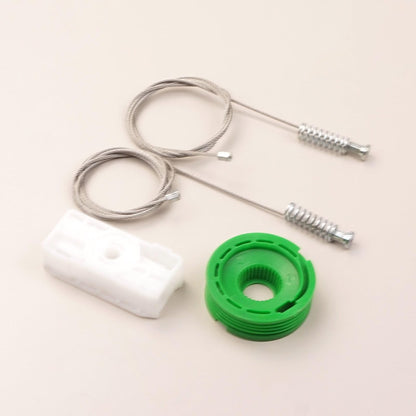 White plastic window carrier block and regulator cable for Mercedes CLK convertible W208 rear quarter window repair