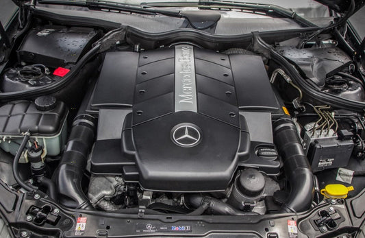 Mercedes M113 5.0L V8 engine bay in E500 – ideal for ECU tuning and performance upgrades