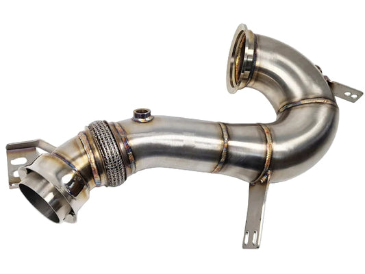 Stainless steel catless downpipe for Mercedes M256 engine — fits E53, CLS53, GT53, GLE53, GLS53