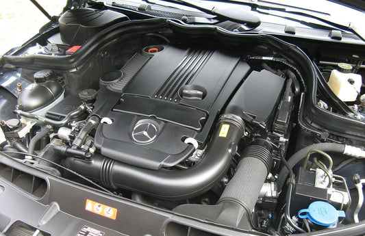 Mercedes M271 1.8L turbocharged engine bay — C250 SLK250 ECU tune