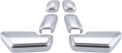 6pcs Silver Seat Adjust Button Switch Cover Trim Set for Mercedes-Benz Interior