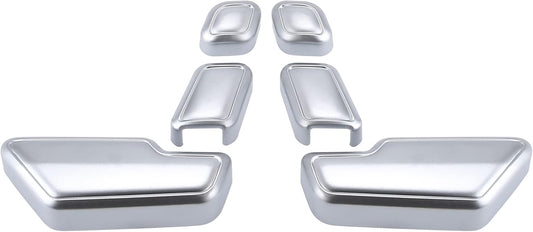 6pcs Silver Seat Adjust Button Switch Cover Trim Set for Mercedes-Benz Interior