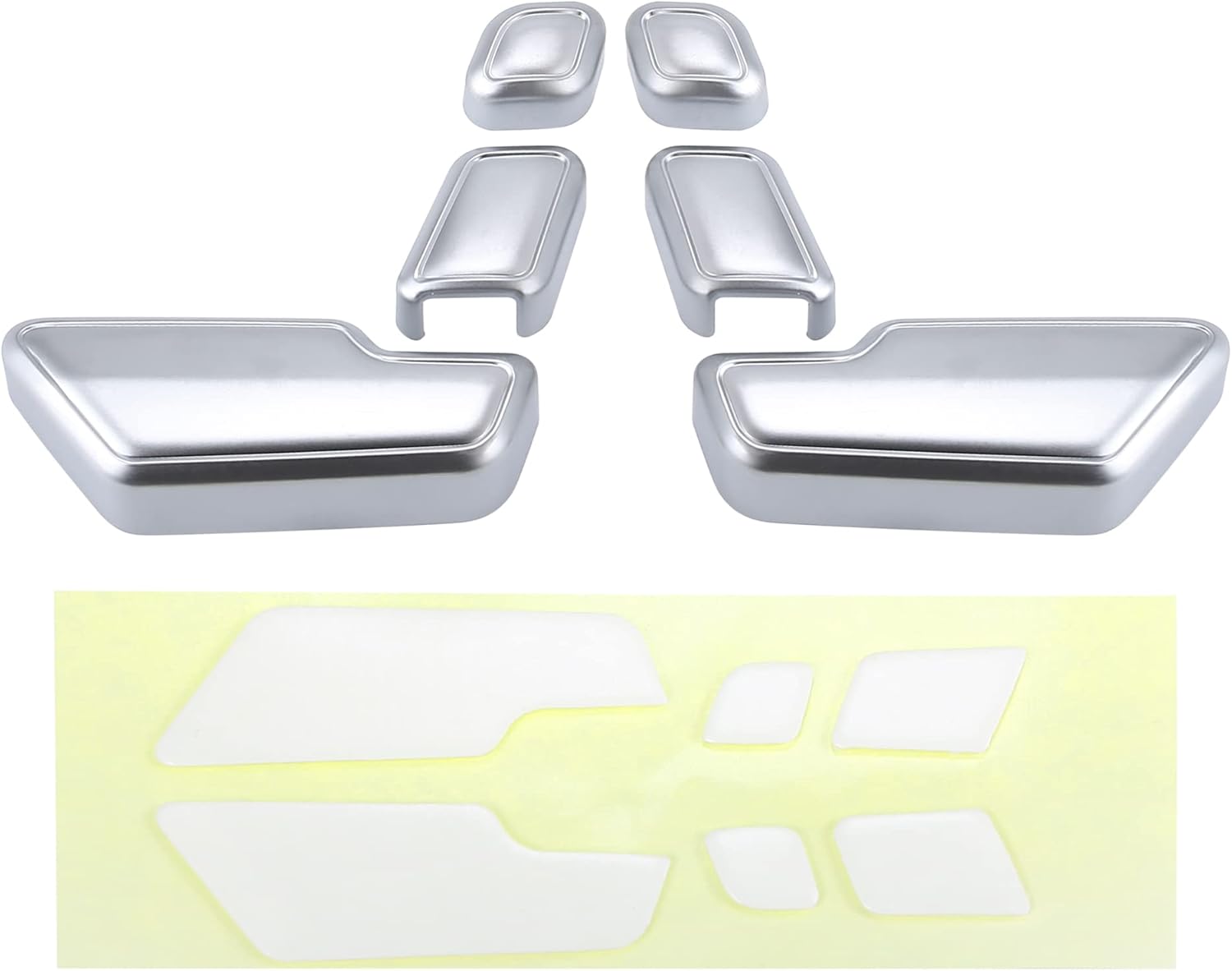 Adhesive Tape Installation Kit for Mercedes-Benz Silver Seat Button Cover Trim