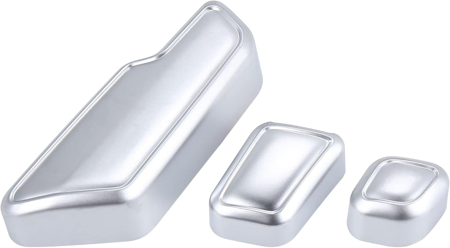 Layout of All 6 Silver Seat Adjustment Button Cover Pieces for Mercedes-Benz