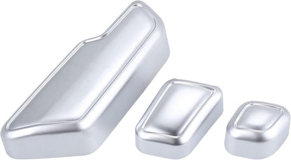 Layout of All 6 Silver Seat Adjustment Button Cover Pieces for Mercedes-Benz