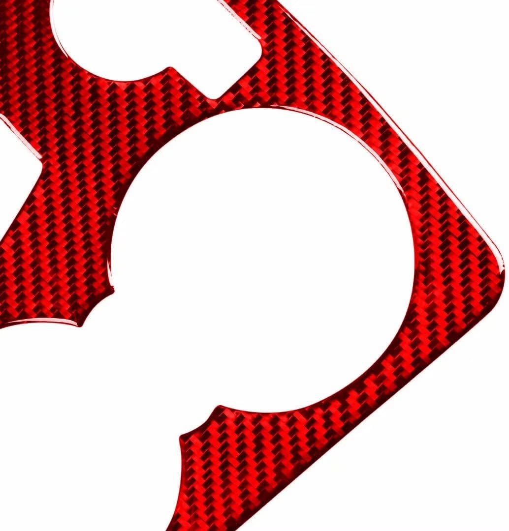 Mercedes W204 red carbon console trim CNC-cut overlay components