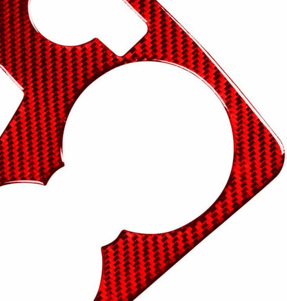 Mercedes W204 red carbon console trim CNC-cut overlay components