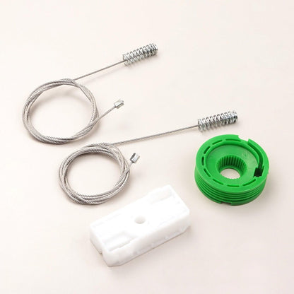 Window regulator repair cable and green pulley wheel for Mercedes W208 CLK cabriolet rear quarter glass, OE A2086700103
