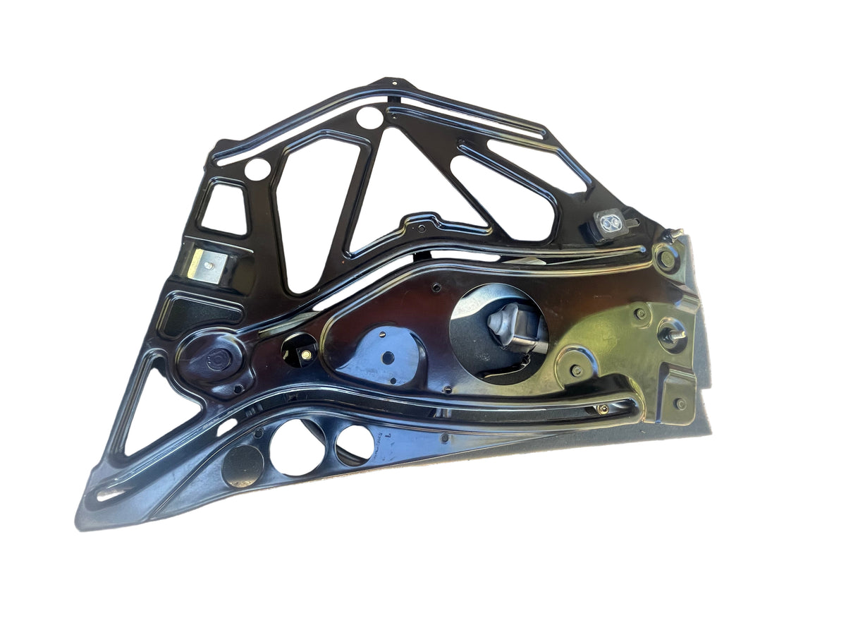 Rear left quarter window regulator A2086700103 for the Mercedes W208 CLK Convertible, back of the carrier plate