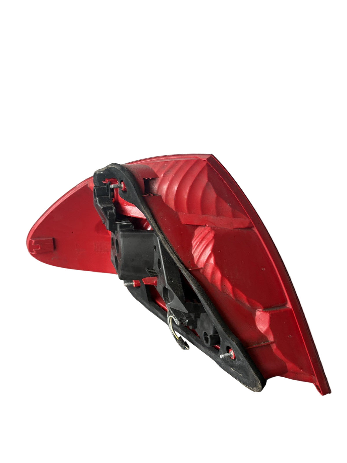 Rear mounting view of genuine Mercedes W209 CLK passenger side LED taillight 2098201464 showing tabs and connectors