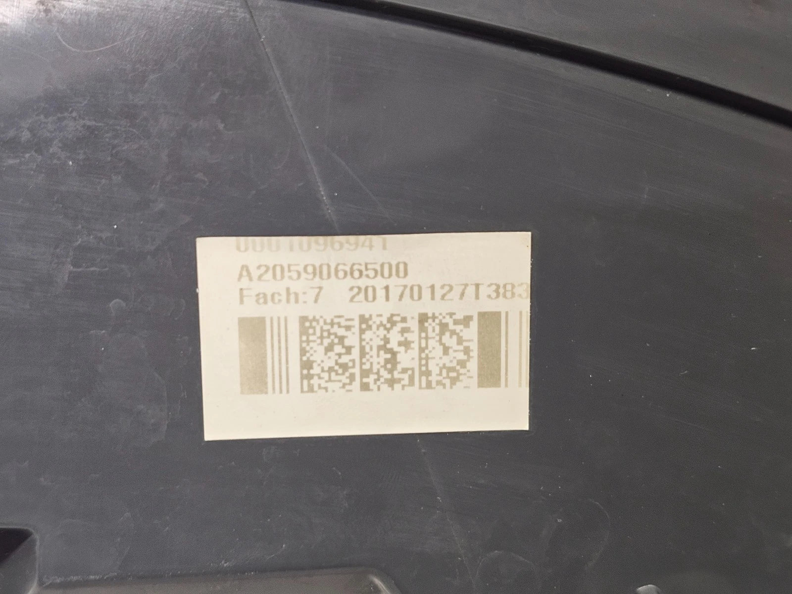 OEM Mercedes A2059066500 Left Outer Tail Light – Factory Part Number Label for C43 AMG C63 C300