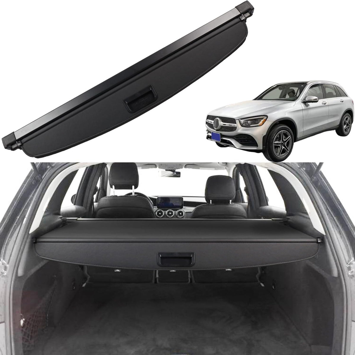 Retractable Trunk Cargo Cover Installed in 2016–2021 Mercedes-Benz GLC300 GLC43 GLC63