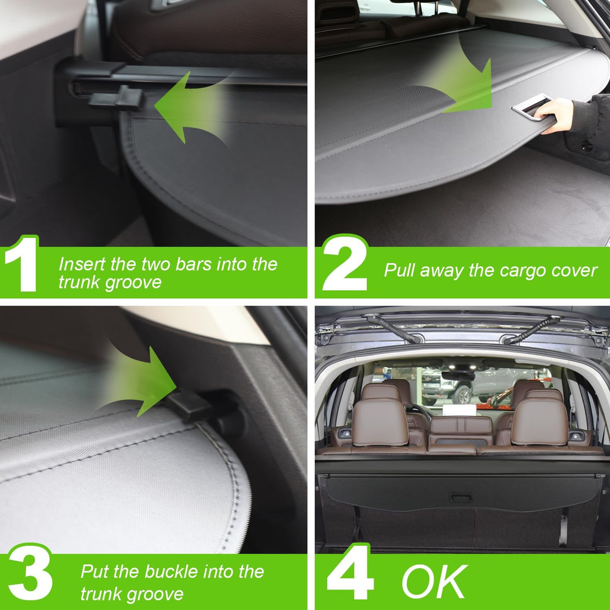 Superior Material Close-Up of Retractable Trunk Cargo Cover for Mercedes GLC300 GLC43 GLC63