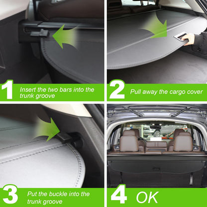 Superior Material Close-Up of Retractable Trunk Cargo Cover for Mercedes GLC300 GLC43 GLC63