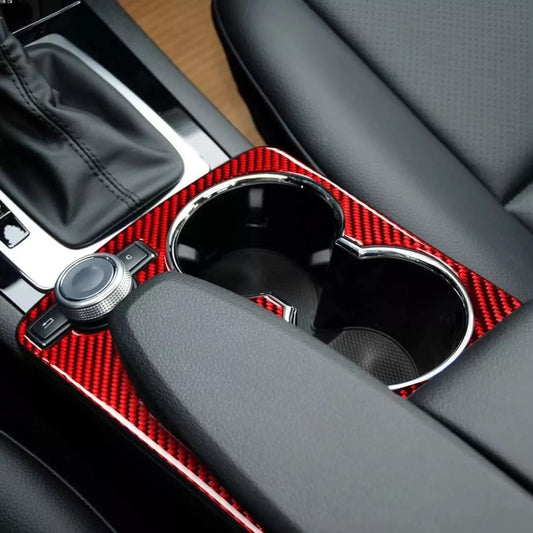 08-14 Mercedes C300 C350 C63 AMG Red Carbon Fiber Armrest Cup Holder Trim