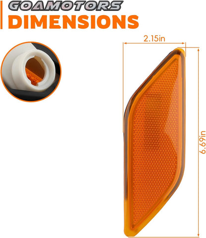 Dimensions of Front Side Marker Light 2128200121 for 2010–2013 Mercedes-Benz E350 E550 E63 AMG W212