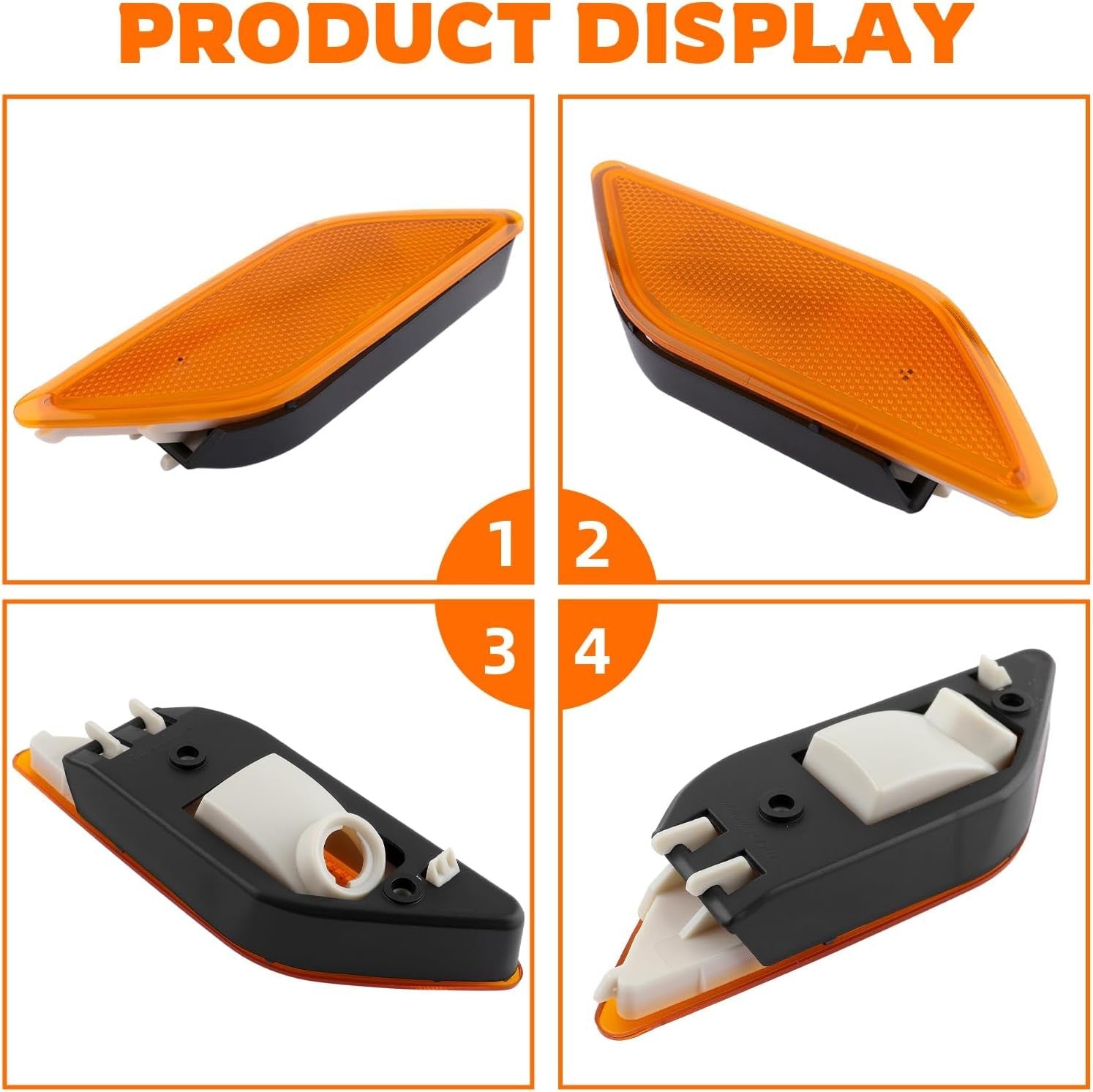 Product Display – Front Side Marker Lights for 2010–2013 Mercedes-Benz E350 E550 E63 AMG showing multiple angles