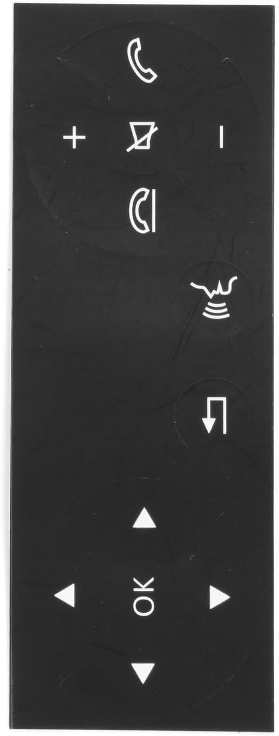 Flat vinyl sticker sheet with Mercedes-Benz steering wheel button symbols