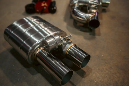 Dual muffler configuration 2 mufflers universal valved exhaust kit for Mercedes W205 C-Class W213 E-Class