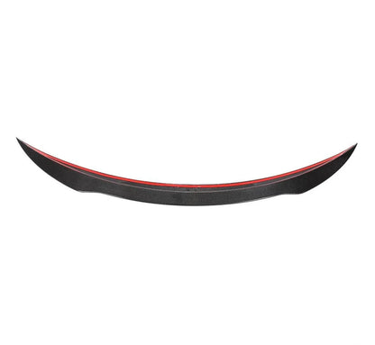 VR Aero carbon fiber spoiler underside detail with red accent Mercedes A205