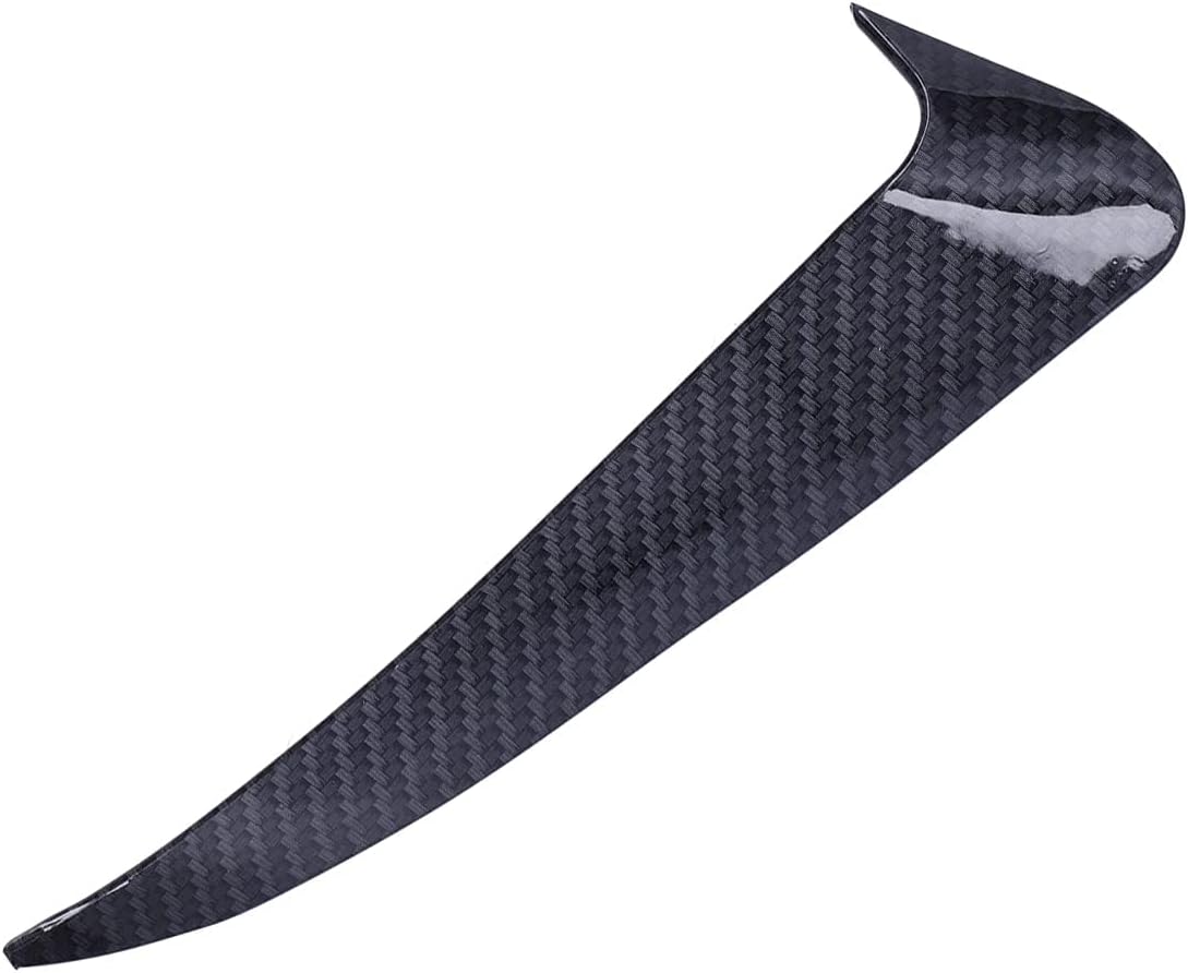 Single carbon fiber rear bumper spoiler canard for Mercedes W205 C43 AMG showing realistic carbon fiber weave pattern and glossy finish