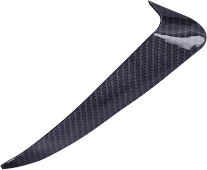 Single carbon fiber rear bumper spoiler canard for Mercedes W205 C43 AMG showing realistic carbon fiber weave pattern and glossy finish