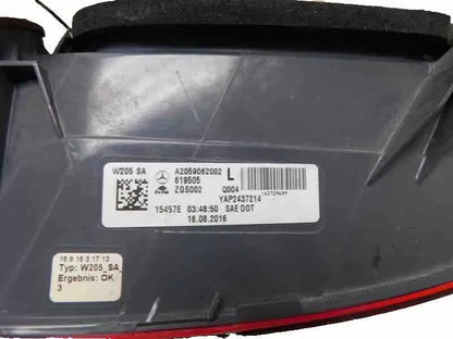 Back panel of left driver-side LED taillight for Mercedes C-Class