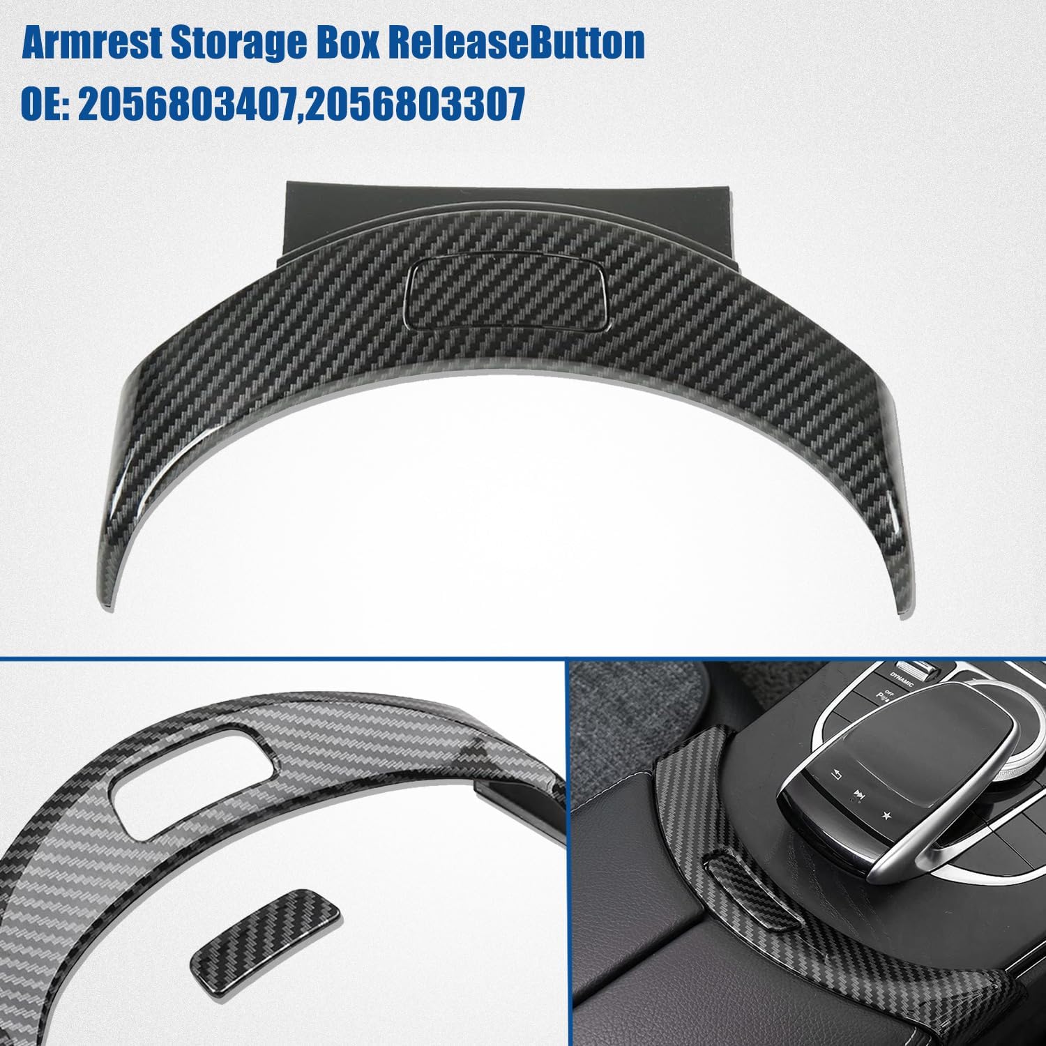 Top View of Mercedes W205 Armrest Console Button Cover