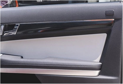 side view of carbon fiber style door trim on W207 E-Class Coupe
