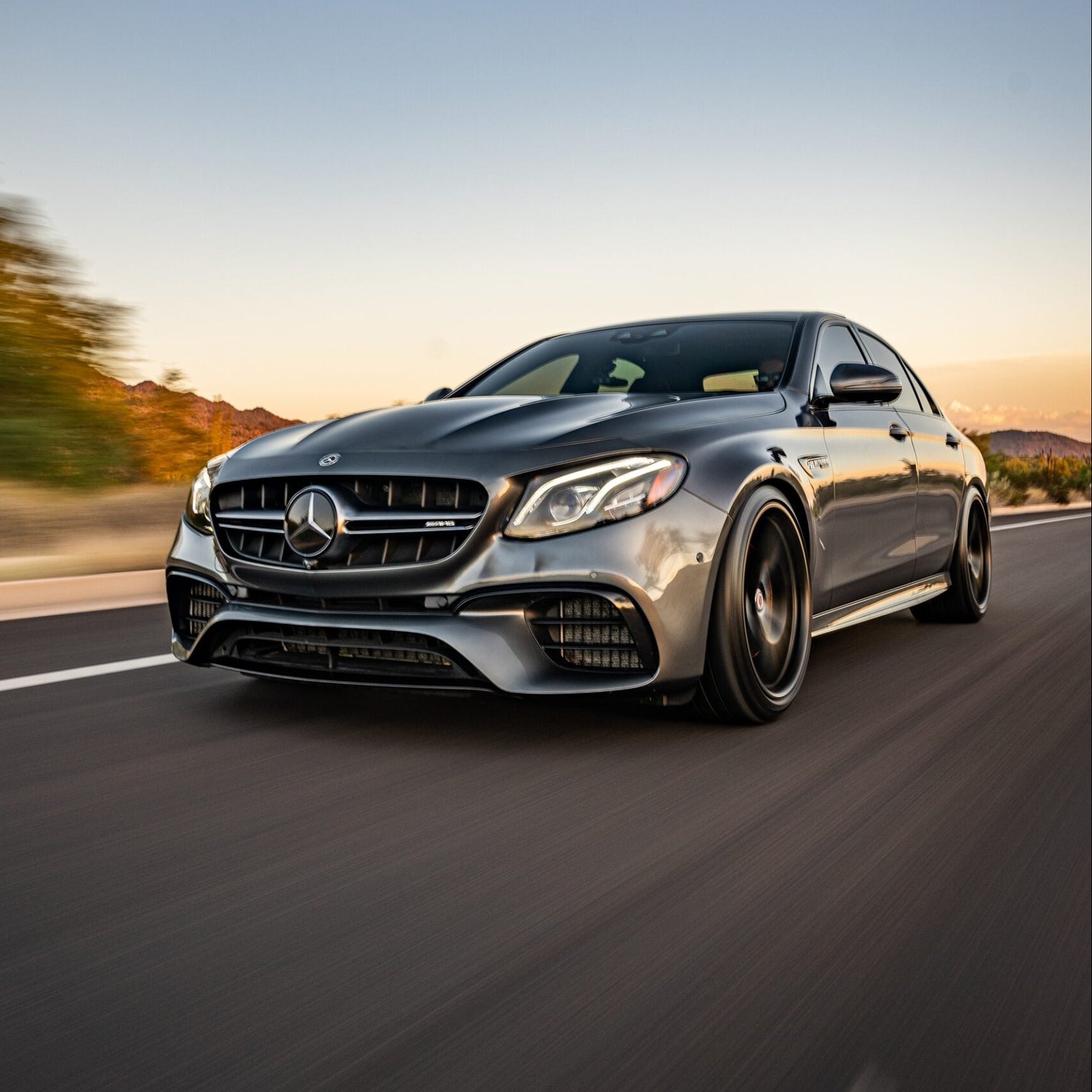 Mercedes-AMG E63S W213 performance sedan representing custom ECU tuning for the M177 twin-turbo V8 platform