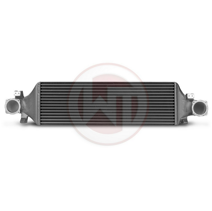 Cast aluminum end tank with 70mm outlet on Wagner Tuning EVO 2 intercooler
