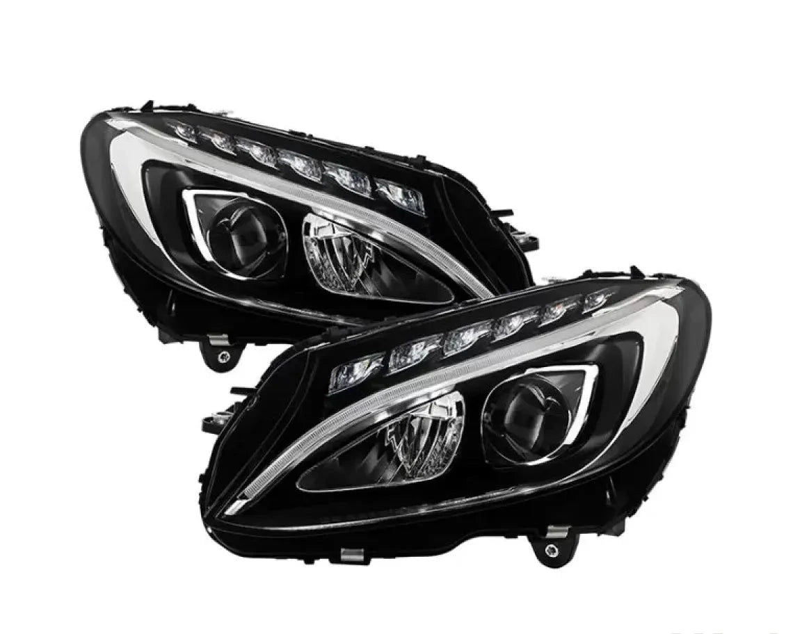 Xtune Black Projector Headlights for Mercedes C-Class W205 2015-2018 – Pair